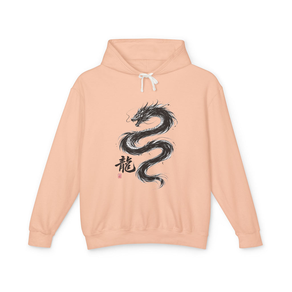 Dragon Ink Hoodie — Oriental Brush Stroke Dragon Sweatshirt