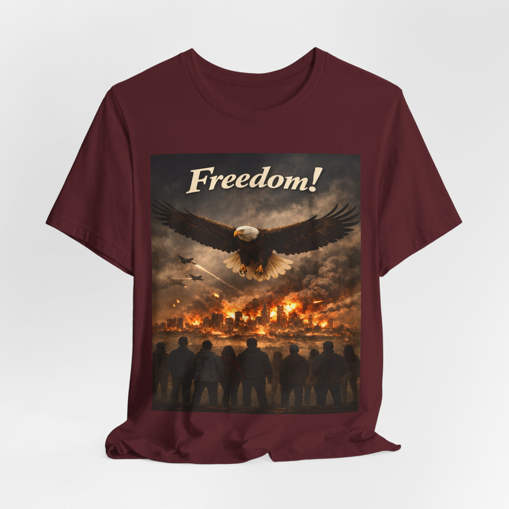 Freedom Eagle T-Shirt — Patriotic Bald Eagle & Crowd Graphic Tee