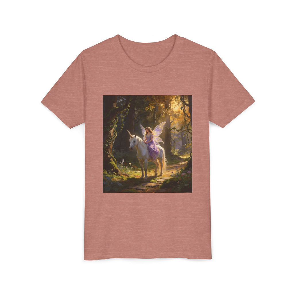 Youth Tee — Enchanted Unicorn & Fairy Forest Graphic