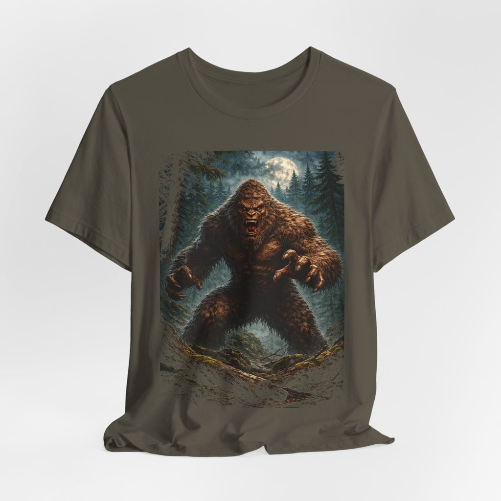 Bigfoot Monster Graphic T-Shirt — Sasquatch Forest Night Tee
