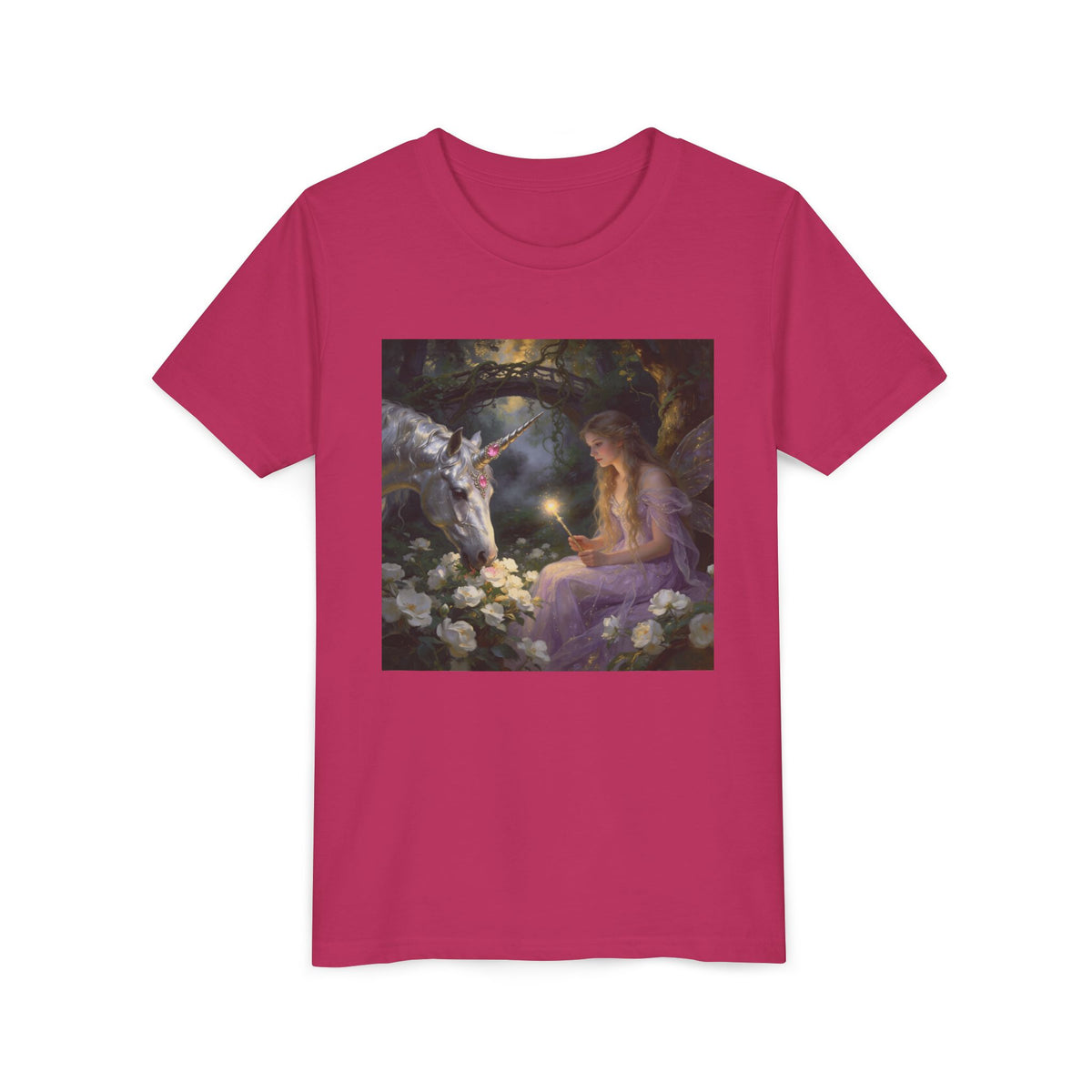 Magical Unicorn & Girl Youth Tee – Fantasy Kids Shirt
