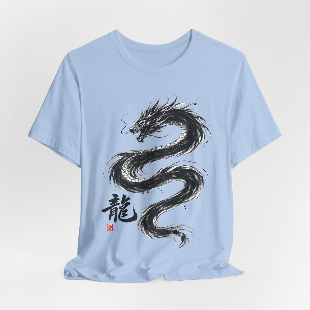 Dragon Brushstroke Tee — Asian Ink Dragon T-Shirt