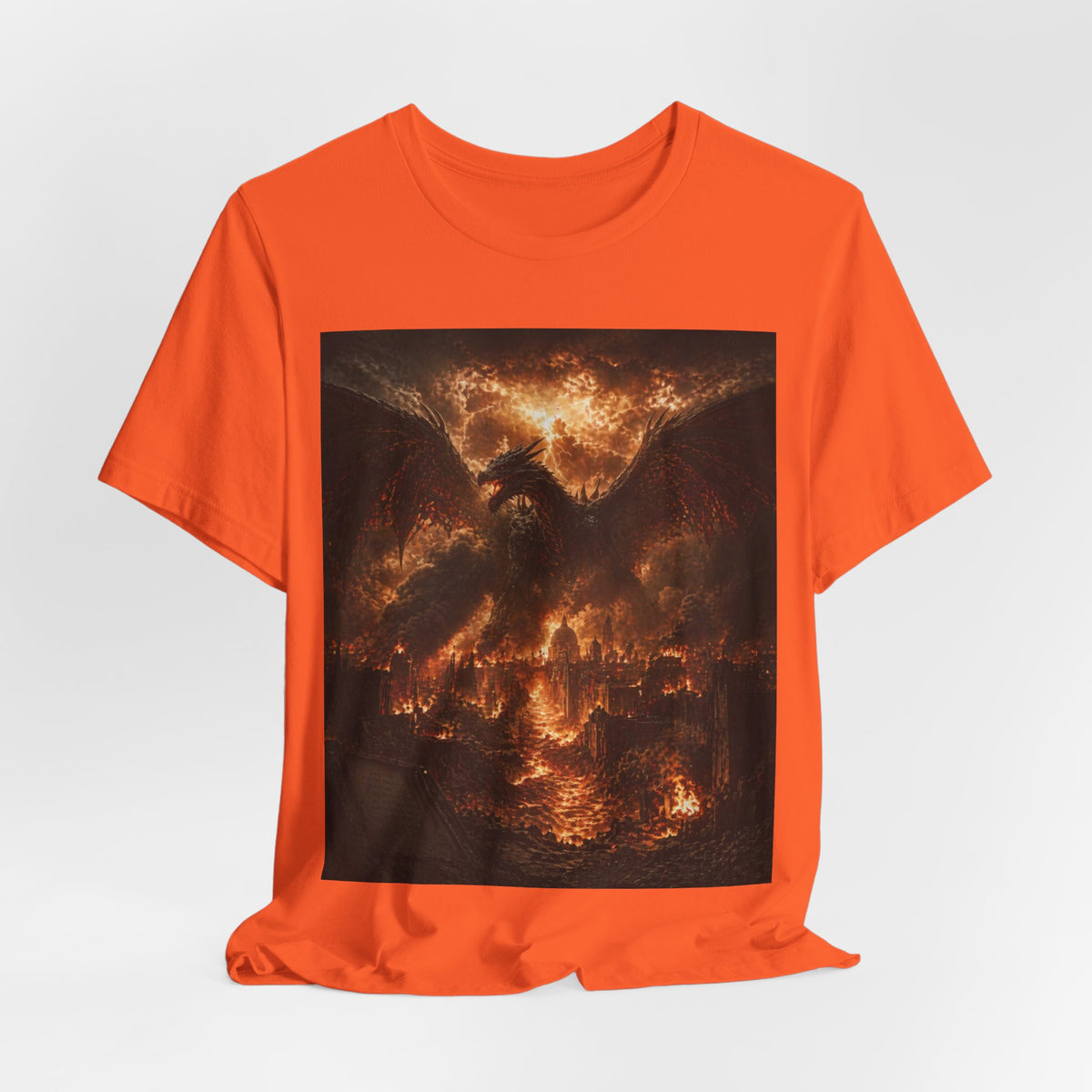 Demonic Dragon Fire End of times Tee — Dark Graphic Shirt of the final battel betten Satan and Miichael the arch angel