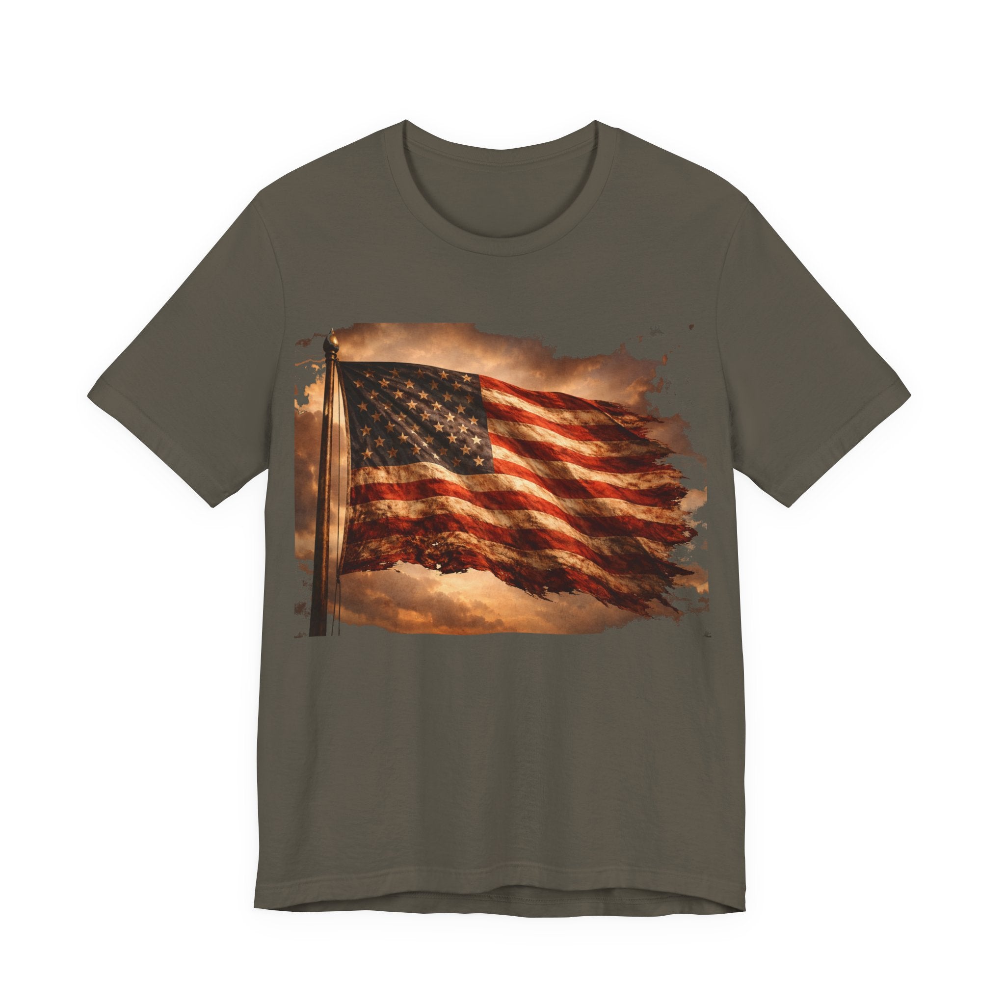 Distressed American Flag T‑Shirt — Vintage Patriotic Tee for 4th of July & Veterans