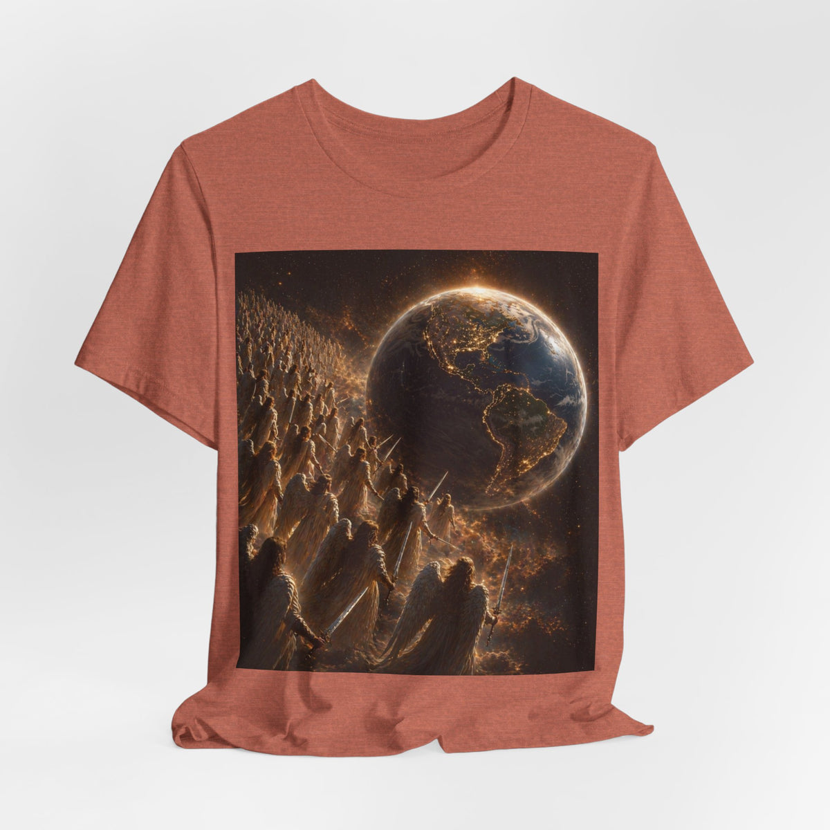 Earth Rise Graphic Tee — Glowing Planet & Mountainscape T-Shirt