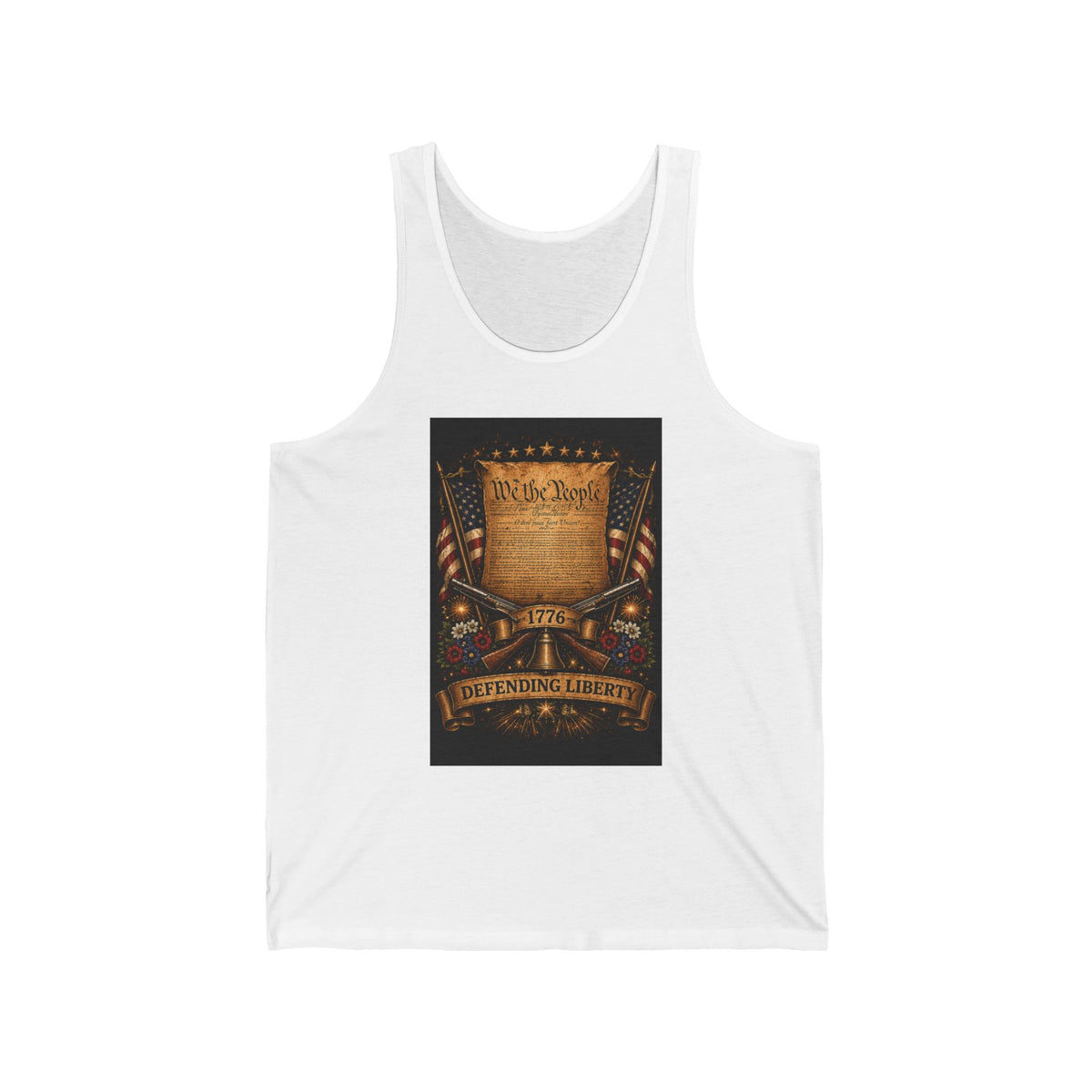 Patriotic "We the People" Tank Top — Defending Liberty American Flag Muscle Tee