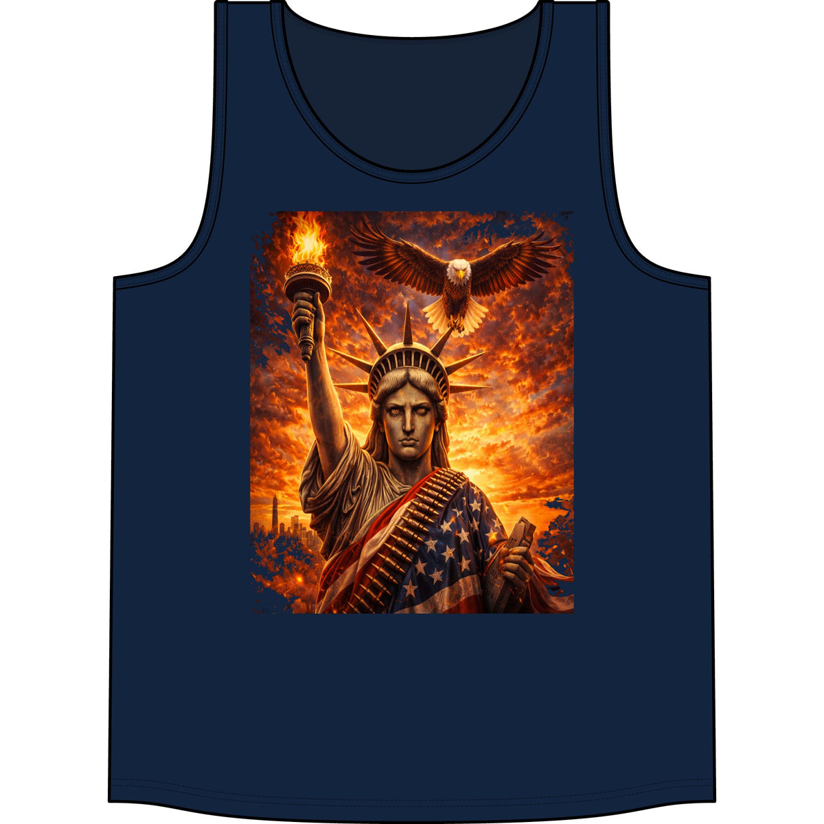 Liberty Eagle Tank — Patriotic Statue of Liberty Graphic Tank Top