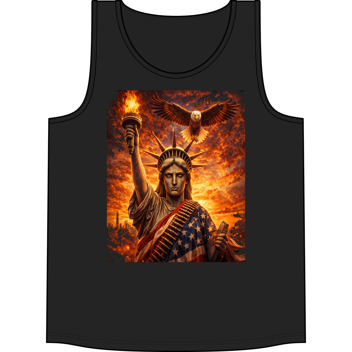 Liberty Eagle Tank — Patriotic Statue of Liberty Graphic Tank Top