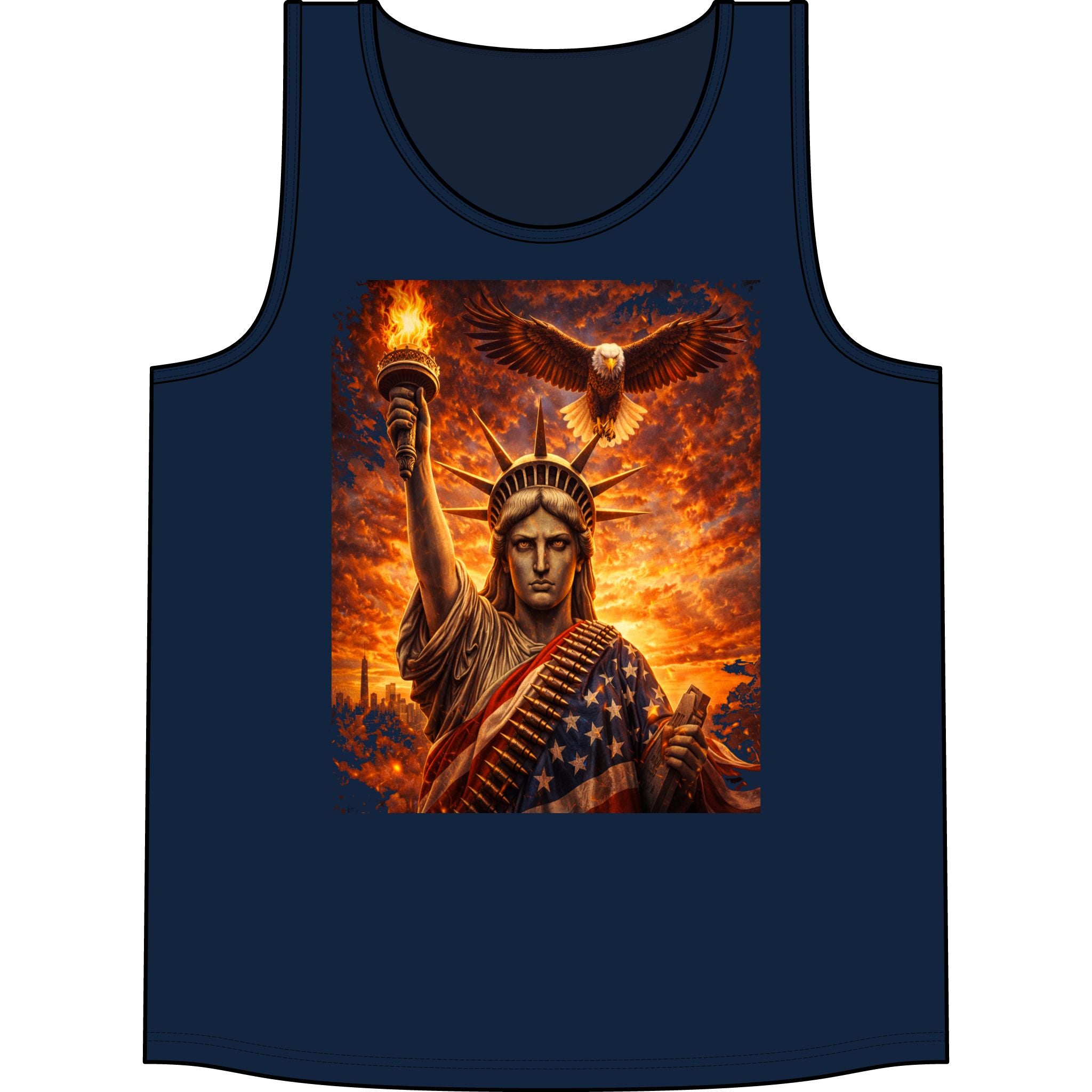 Liberty Eagle Tank — Patriotic Statue of Liberty Graphic Tank Top