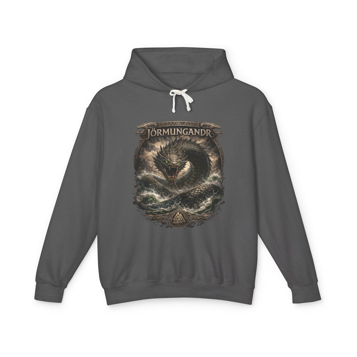Jormungandr Serpent Hoodie — Norse Mythology Sea Serpent Graphic Sweatshirt