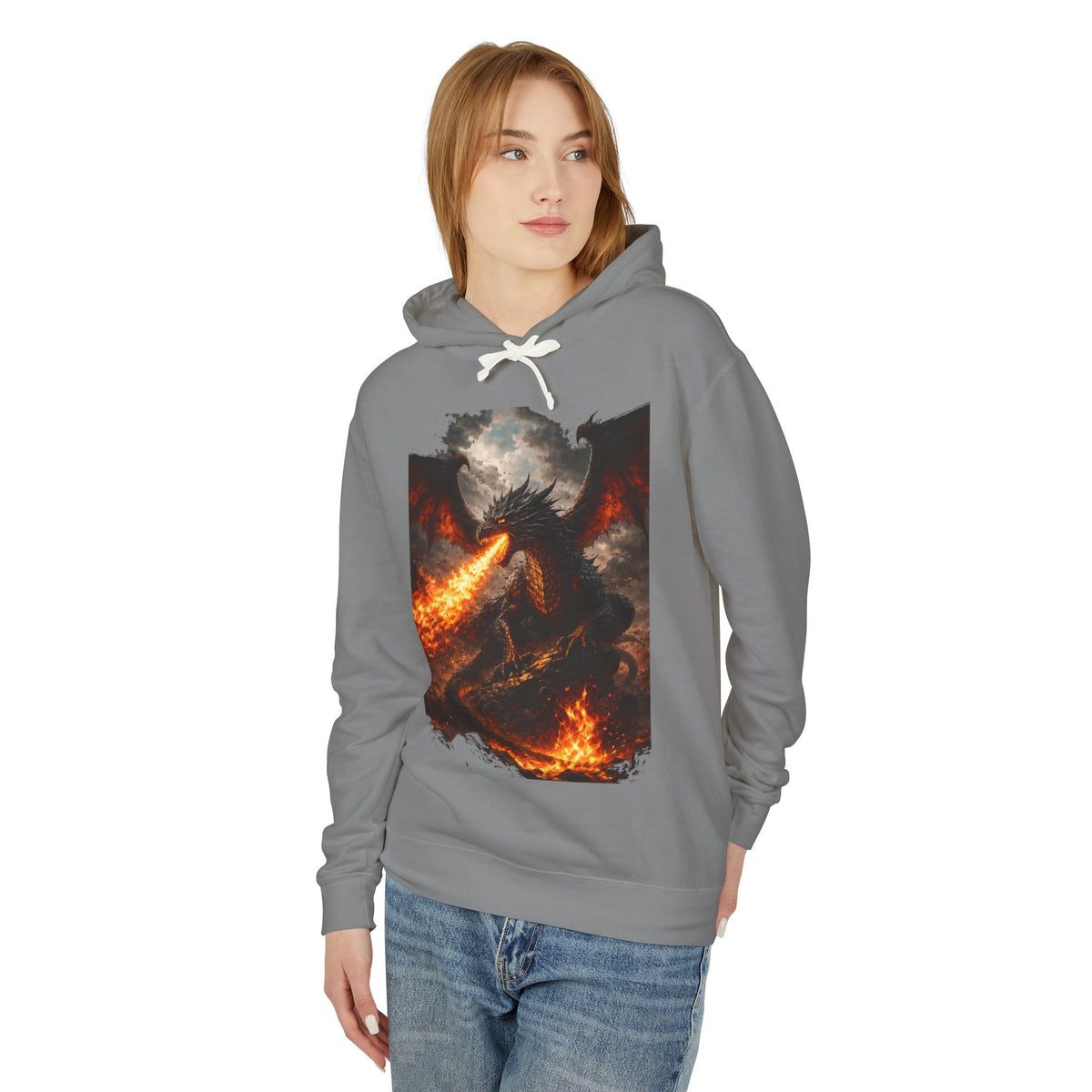 Dragon Fire Hoodie – Mythical Fire-Breathing Dragon Graphic Hoodie