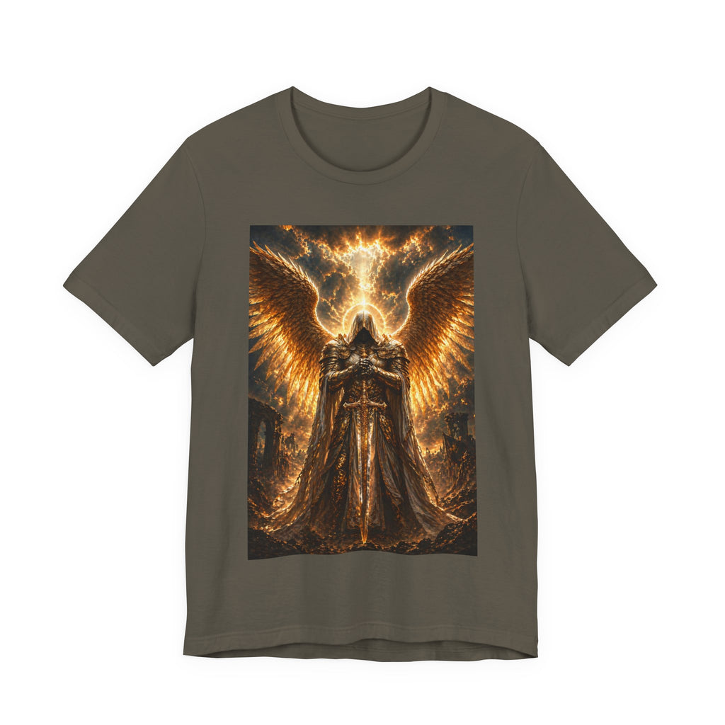 Golden Angel wings graphic Tee | Gothic celestial warrior shirt