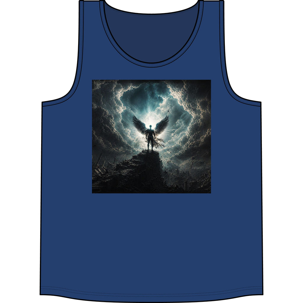 Angel of Thunder Graphic Tank Top — Dark Winged Warrior Concert Tee