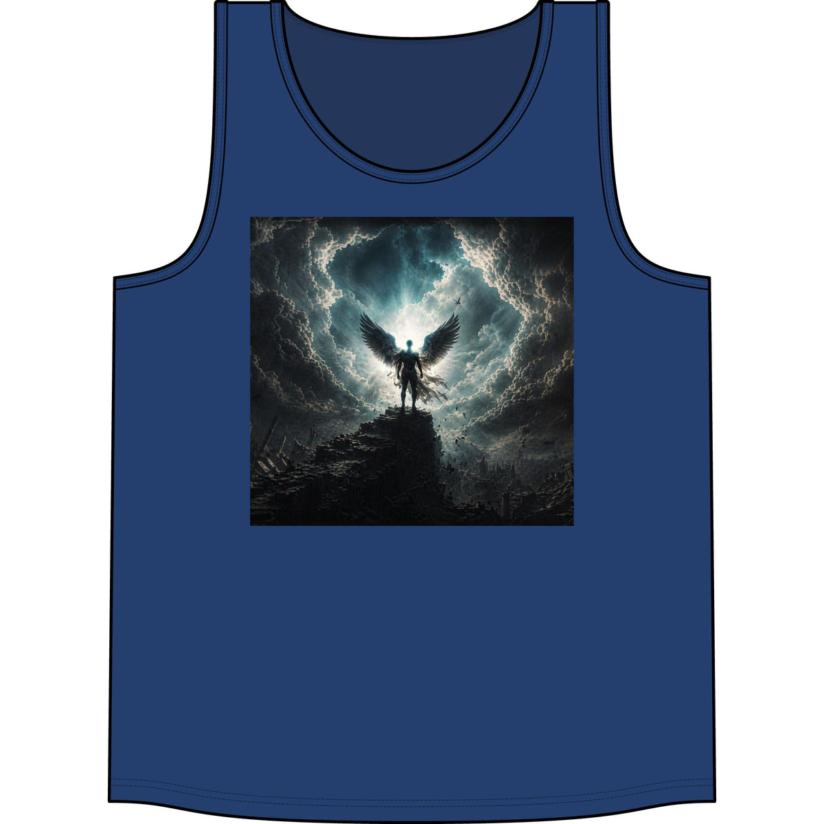 Angel of Thunder Graphic Tank Top — Dark Winged Warrior Concert Tee