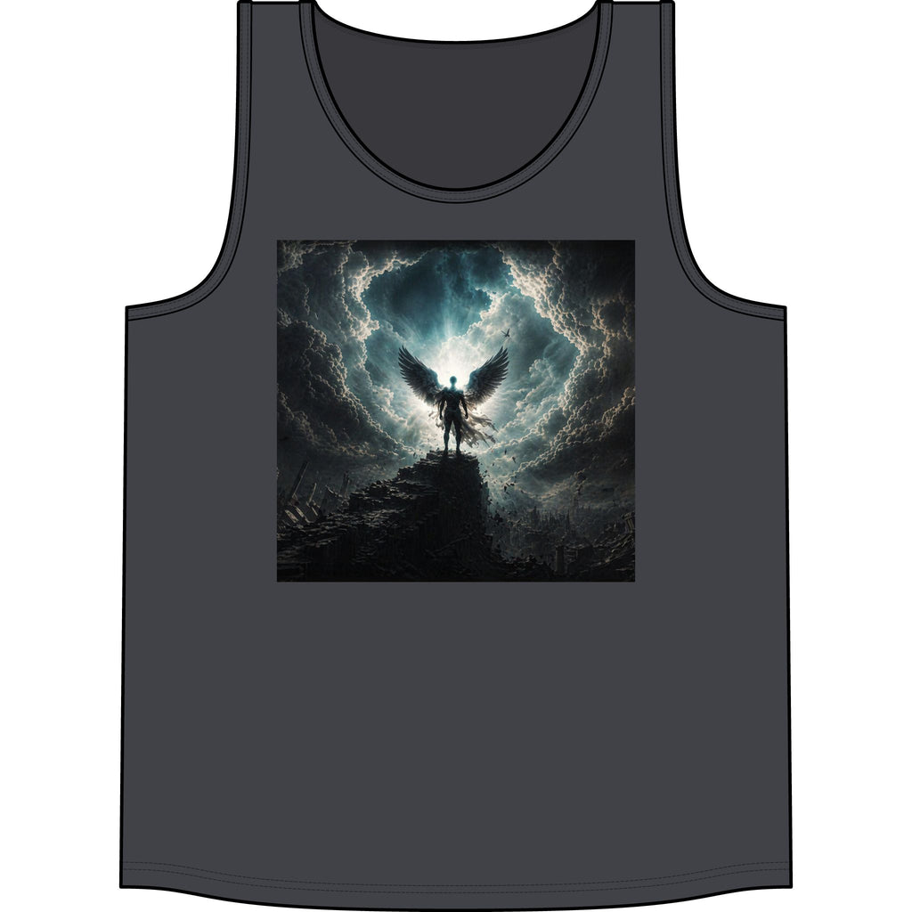 Angel of Thunder Graphic Tank Top — Dark Winged Warrior Concert Tee