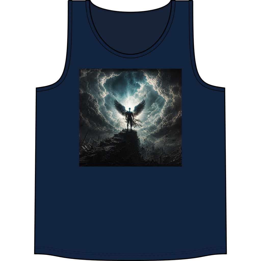 Angel of Thunder Graphic Tank Top — Dark Winged Warrior Concert Tee