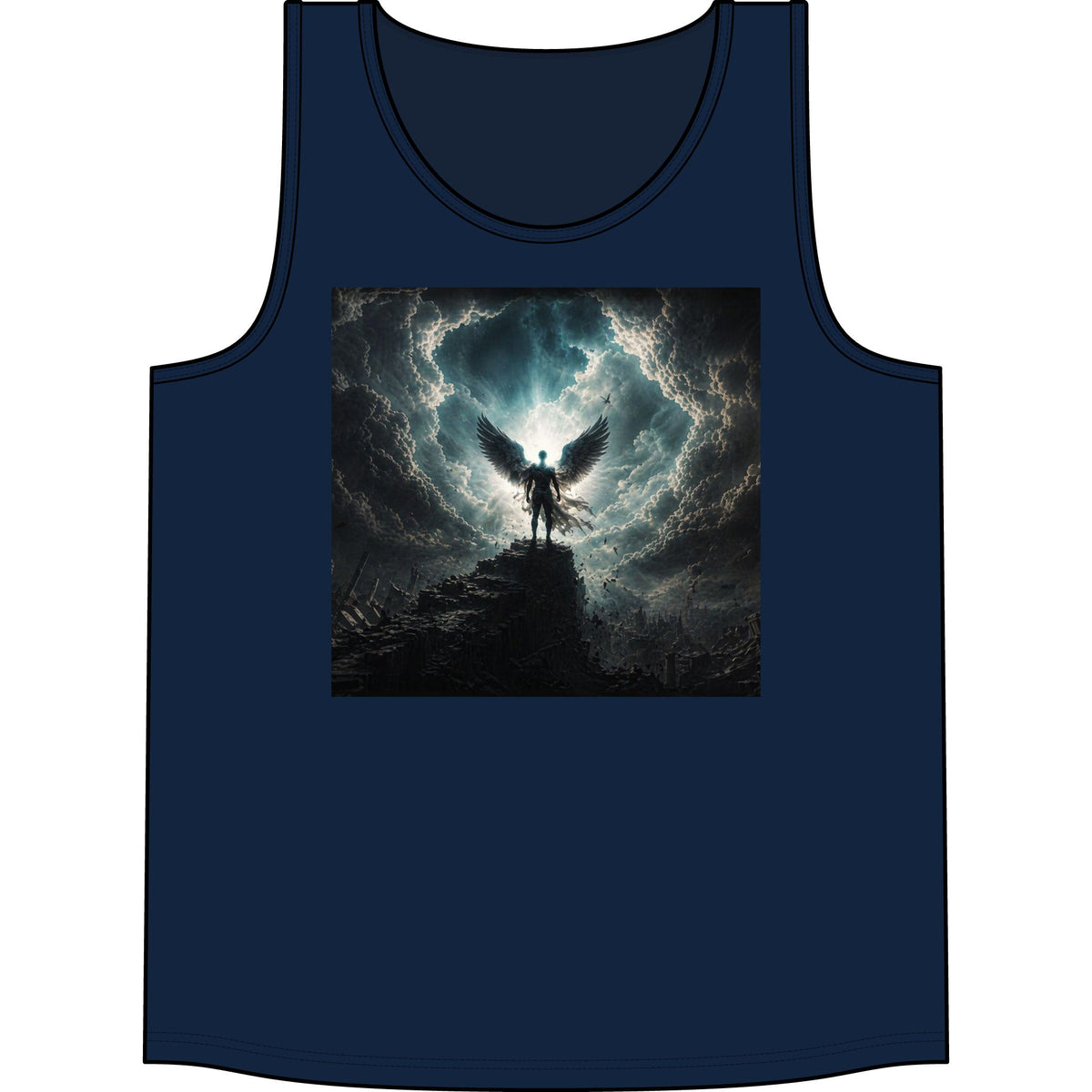 Angel of Thunder Graphic Tank Top — Dark Winged Warrior Concert Tee