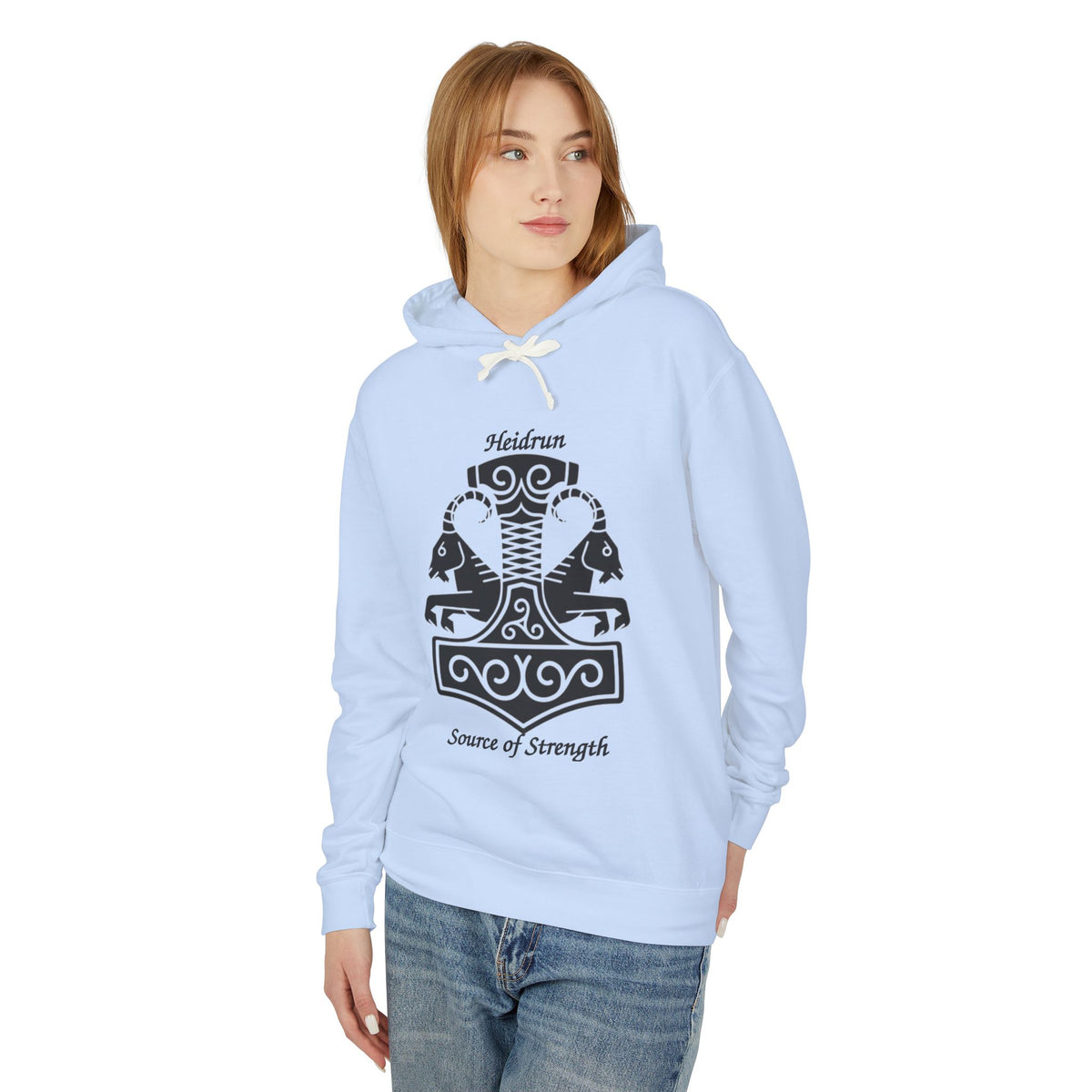 Heidrun 'Source of Strength' Viking Mjolnir Hoodie