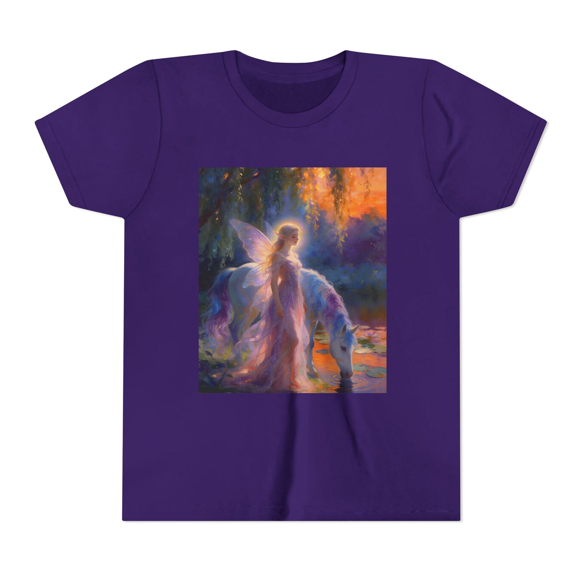 Fairy and Unicorn Youth Tee — Magical Fantasy Kids T-Shirt