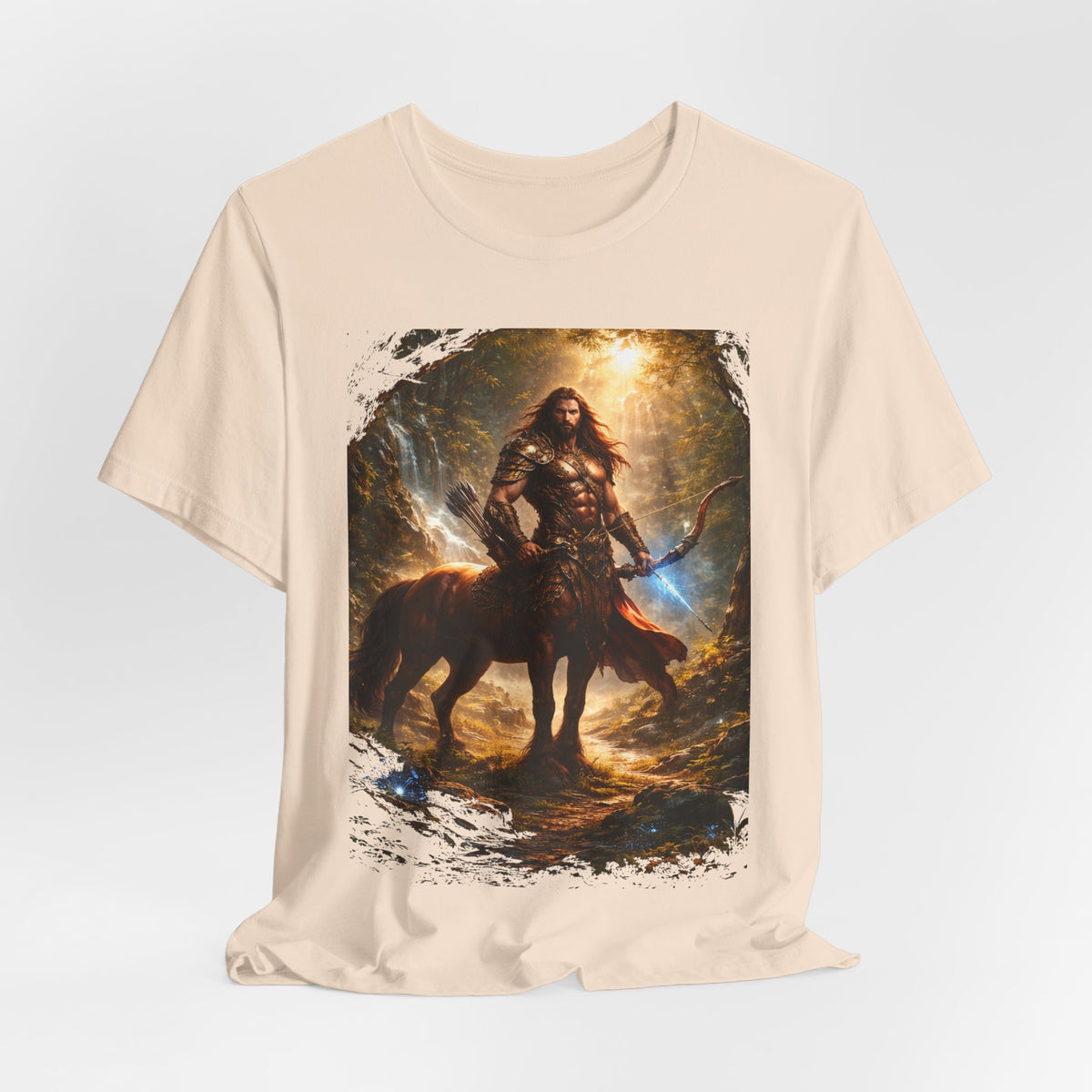 Centaur Warrior Fantasy T‑Shirt — Mythic Forest Battle Graphic Tee