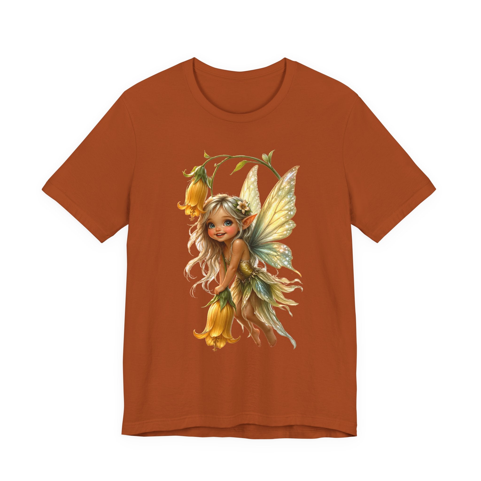 Fairy Flower T-Shirt — Whimsical Yellow Bell Fairy Graphic Tee