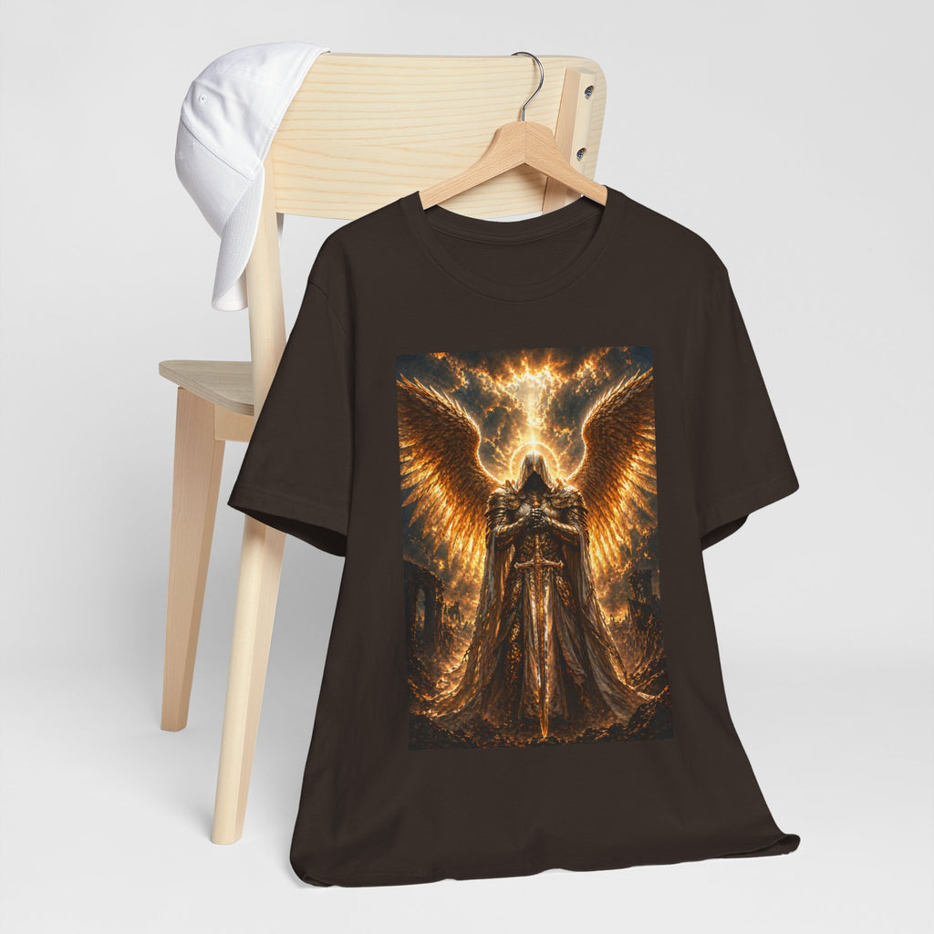 Golden Angel wings graphic Tee | Gothic celestial warrior shirt