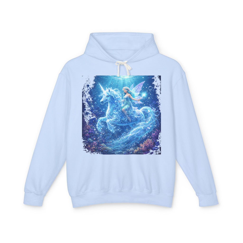 Magical Unicorn & Fairy Hoodie — Starry Blue Fantasy Sweatshirt