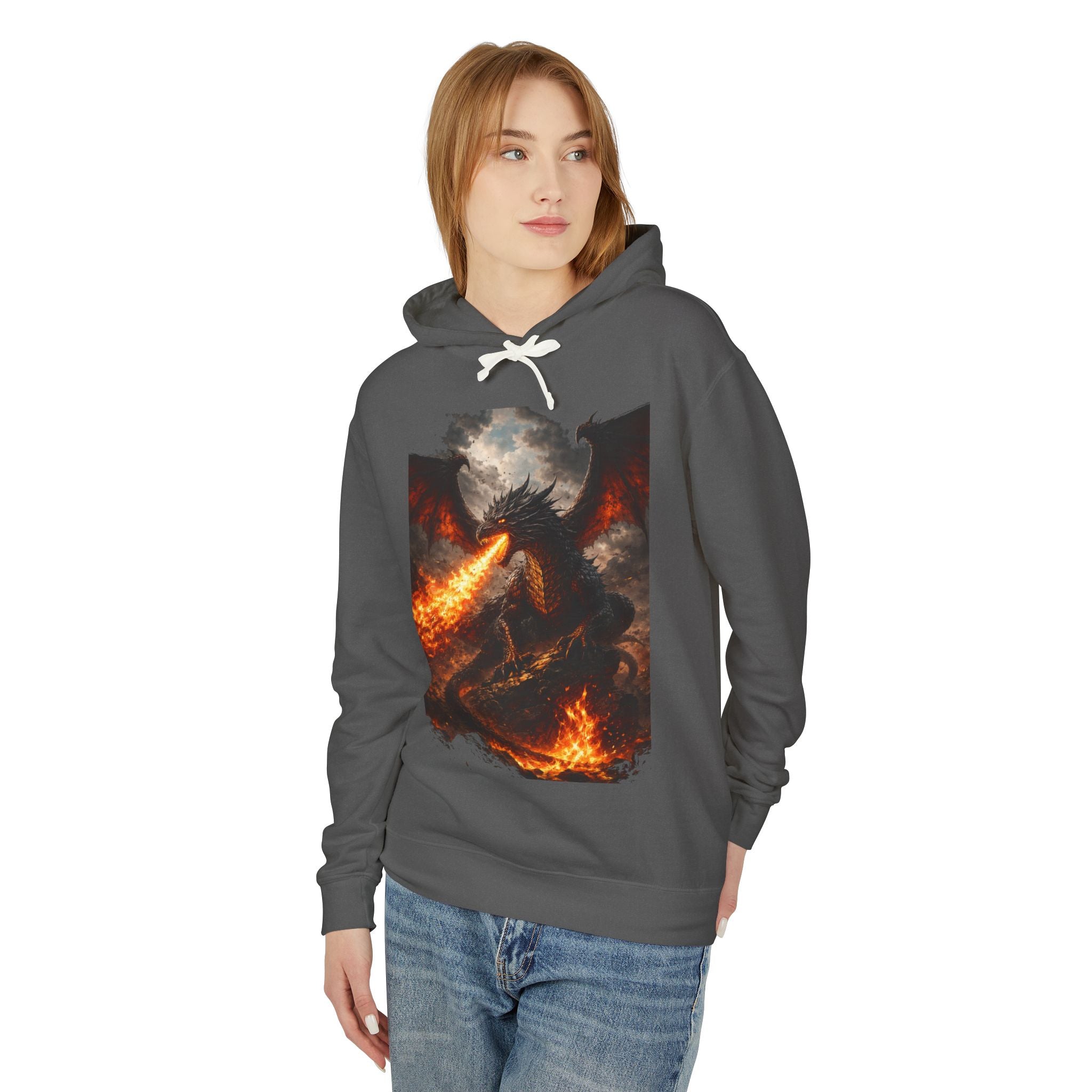 Dragon Fire Hoodie – Mythical Fire-Breathing Dragon Graphic Hoodie