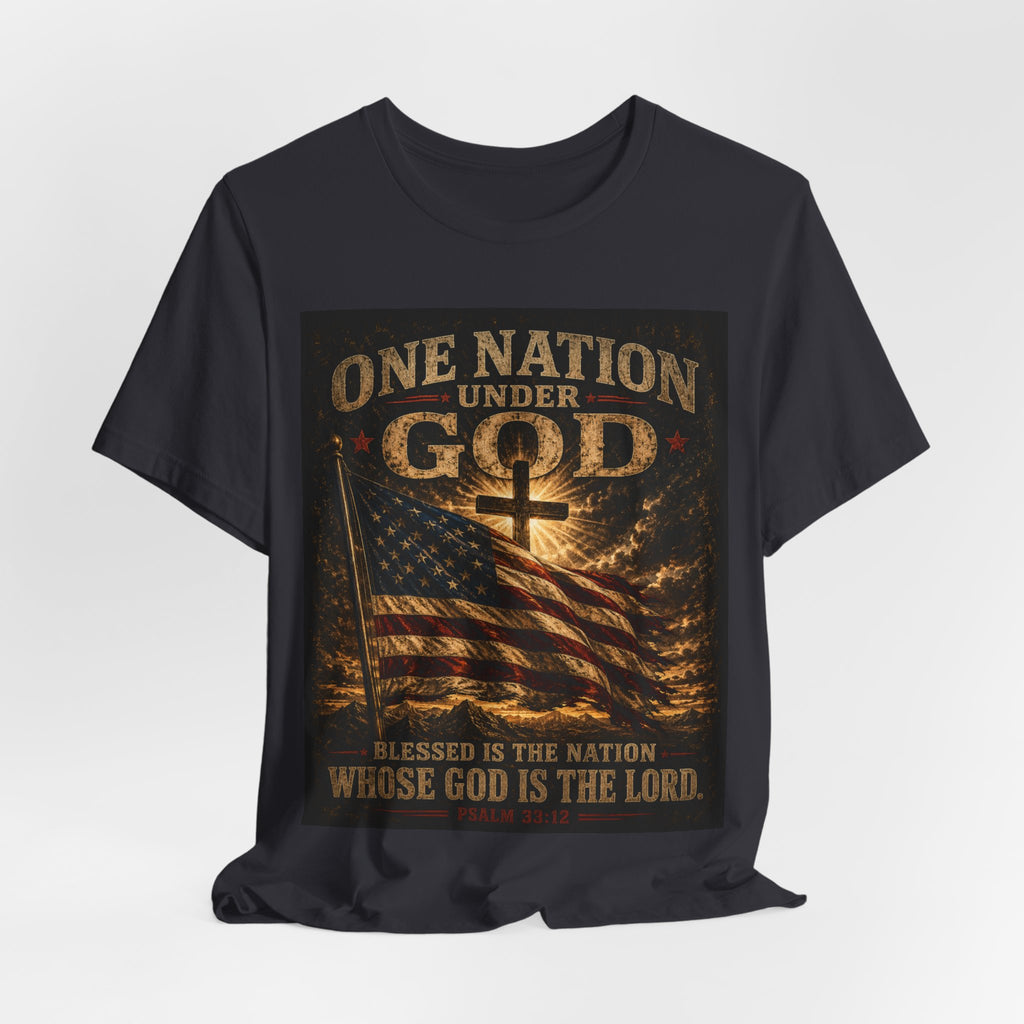 One Nation Under God T-Shirt – Patriotic Christian Flag Tee