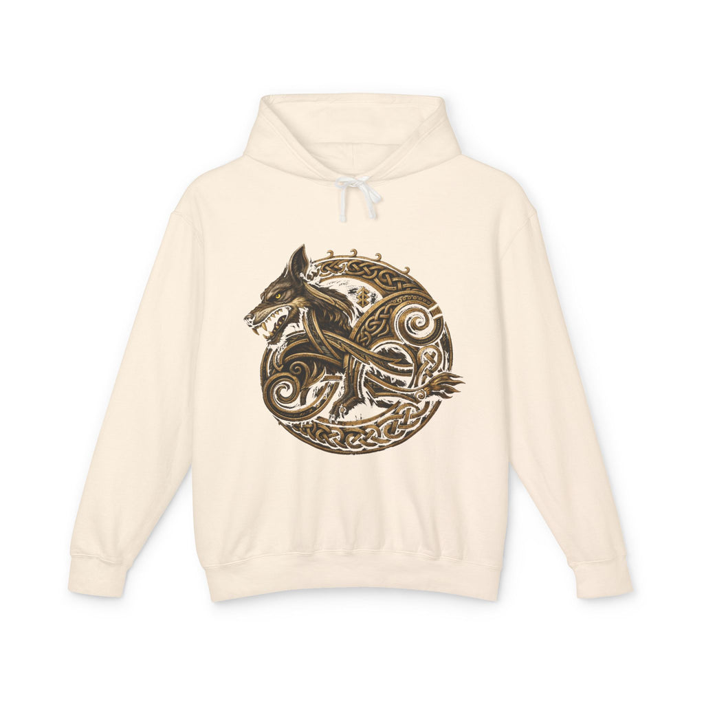 Viking Wolf Circle Hoodie — Norse Celtic Rune Graphic Sweatshirt