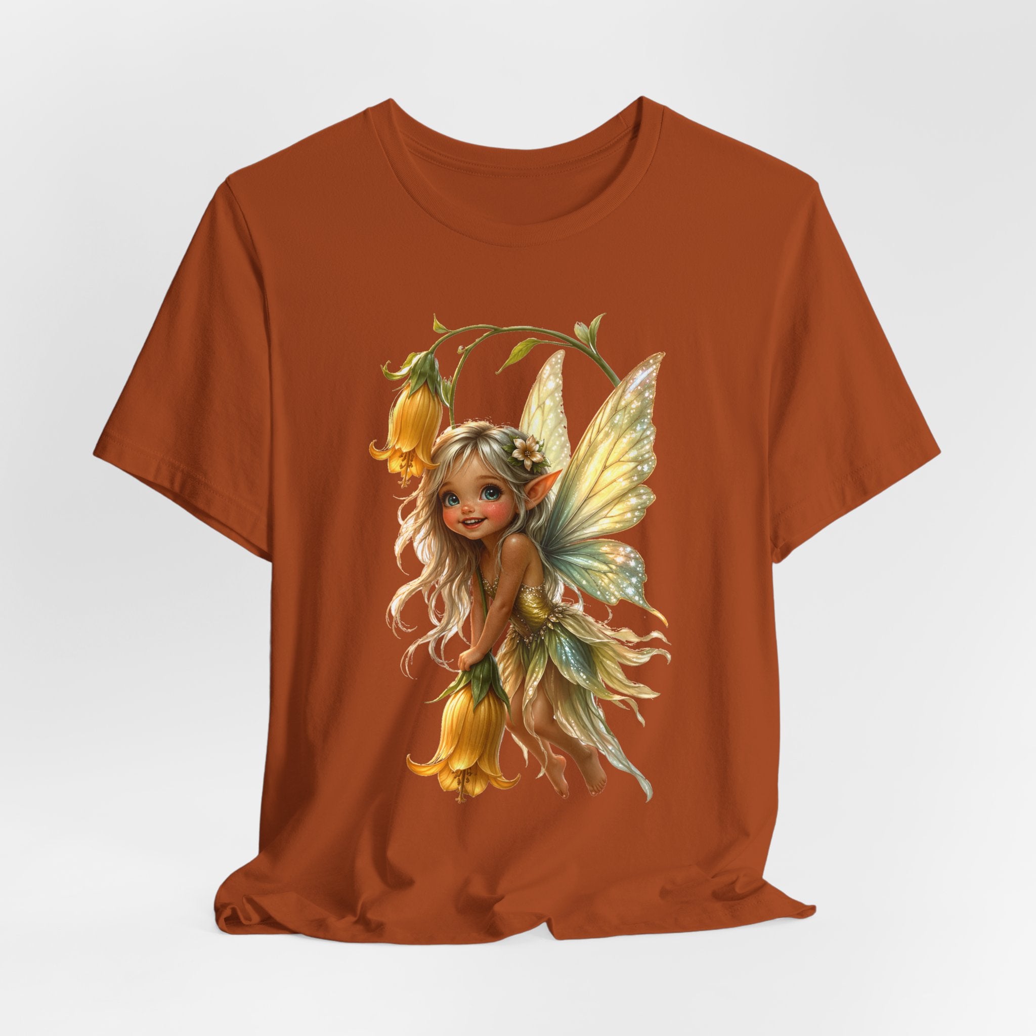Fairy Flower T-Shirt — Whimsical Yellow Bell Fairy Graphic Tee