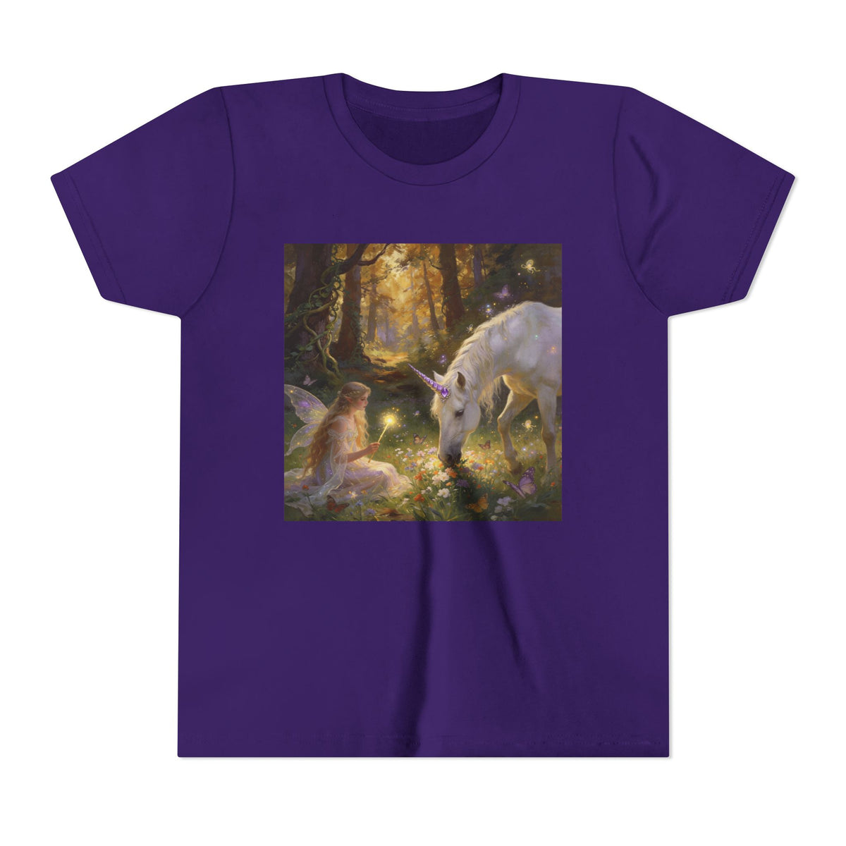 Youth Tee — Enchanted Forest Unicorn & Fairy Graphic