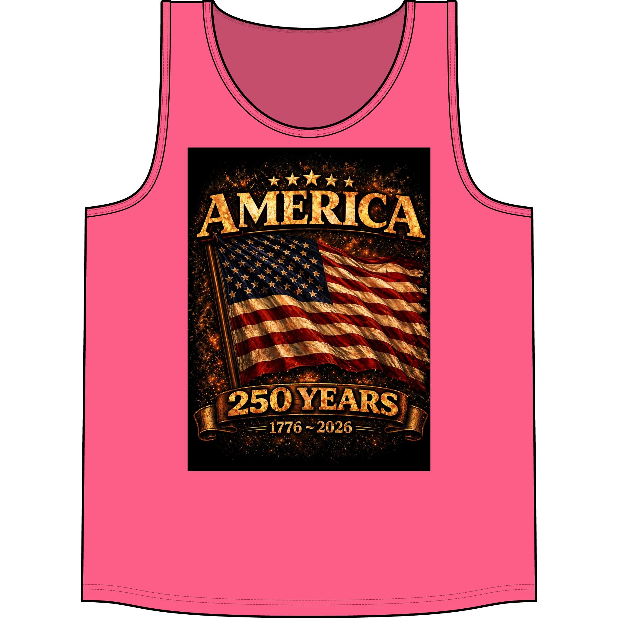 America 250 Years Tank - 1776-2026 Patriotic Flag Tank Top