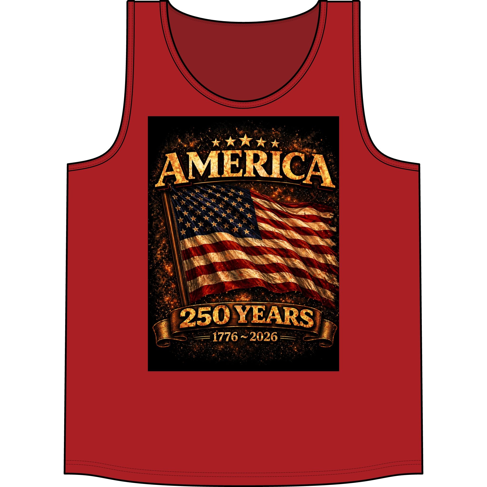 America 250 Years Tank - 1776-2026 Patriotic Flag Tank Top