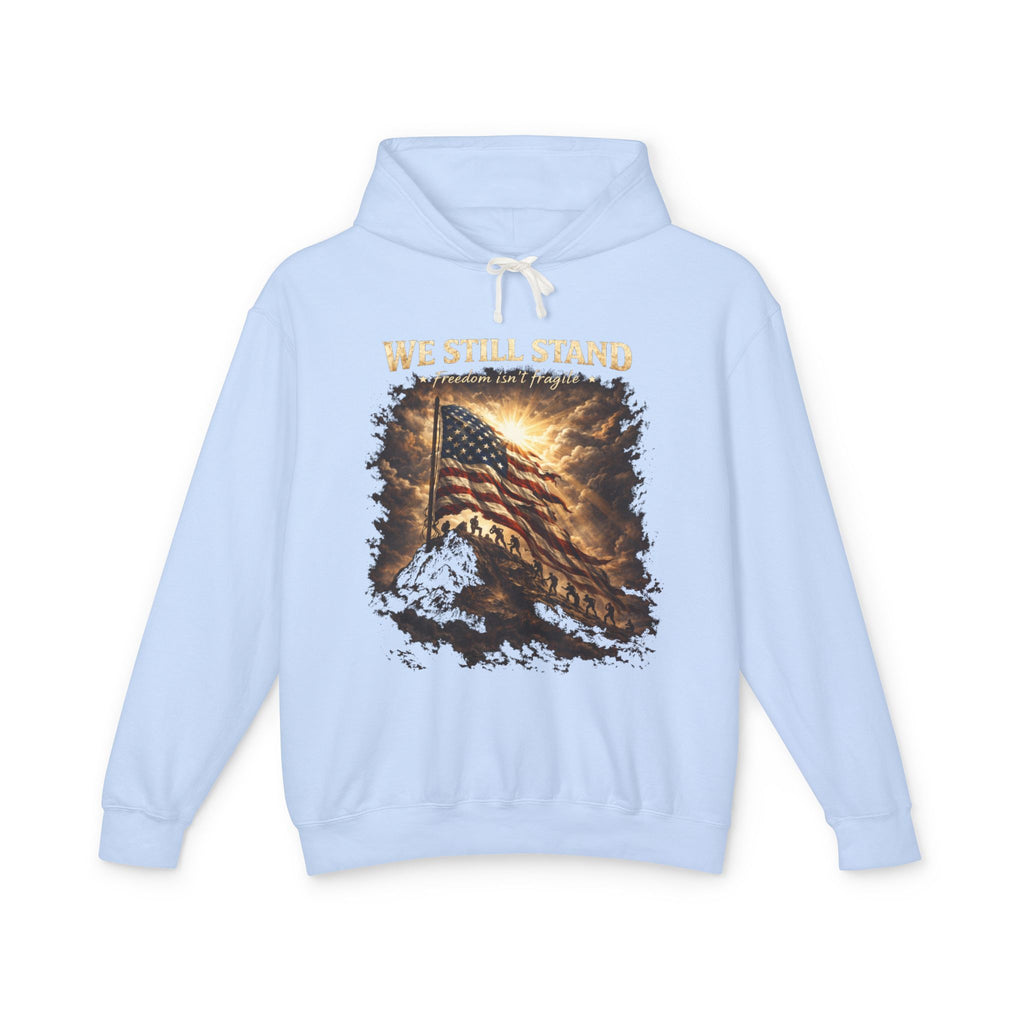 Patriotic "We Still Believe" Hoodie — American Flag Vintage Graphic