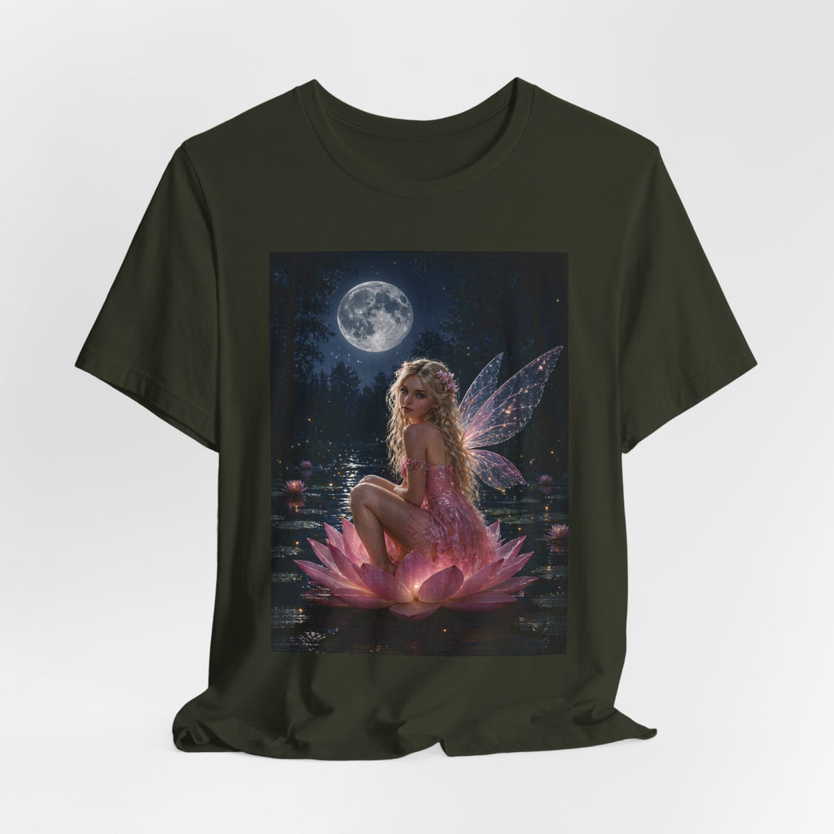 Moonlit Fairy T‑Shirt — Ethereal Lotus Fairy Graphic Tee