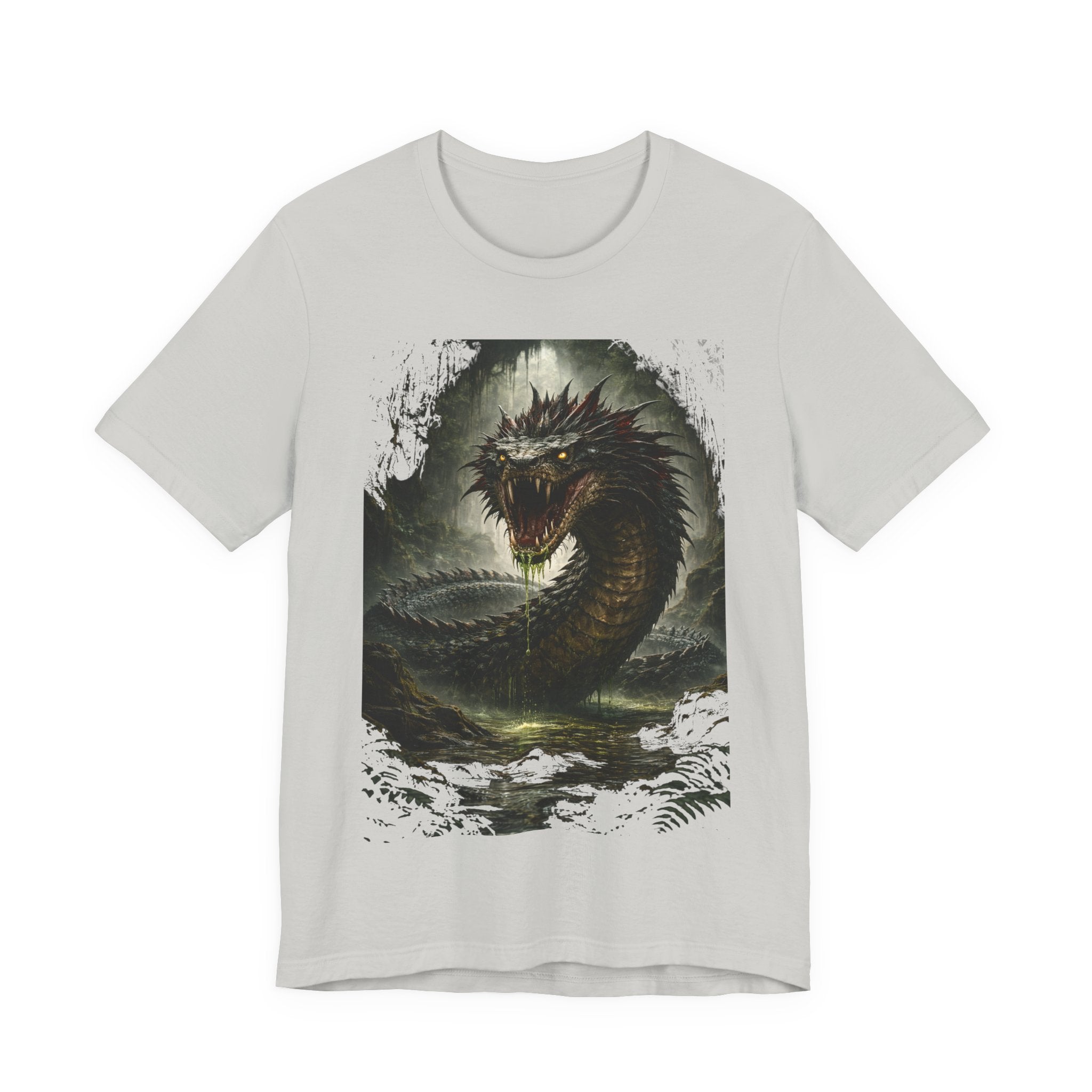 Basilisk Sea Serpent Graphic Tee — Dark Mythical Dragon Shirt