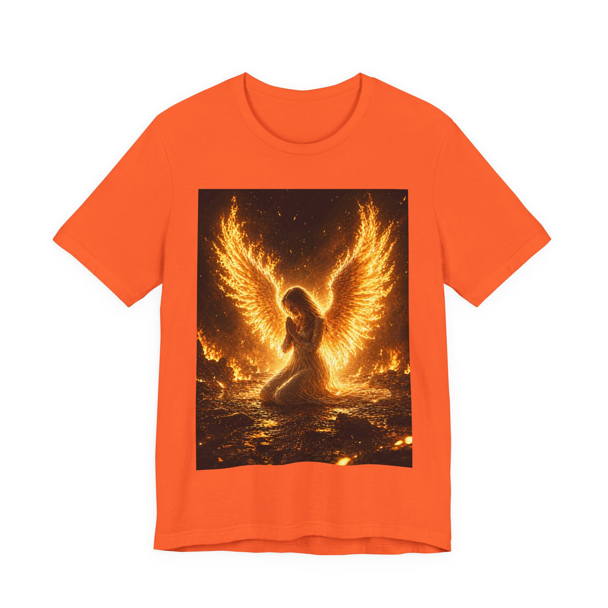 Phoenix Angel Tee — Fiery Winged Angel Graphic T-Shirt