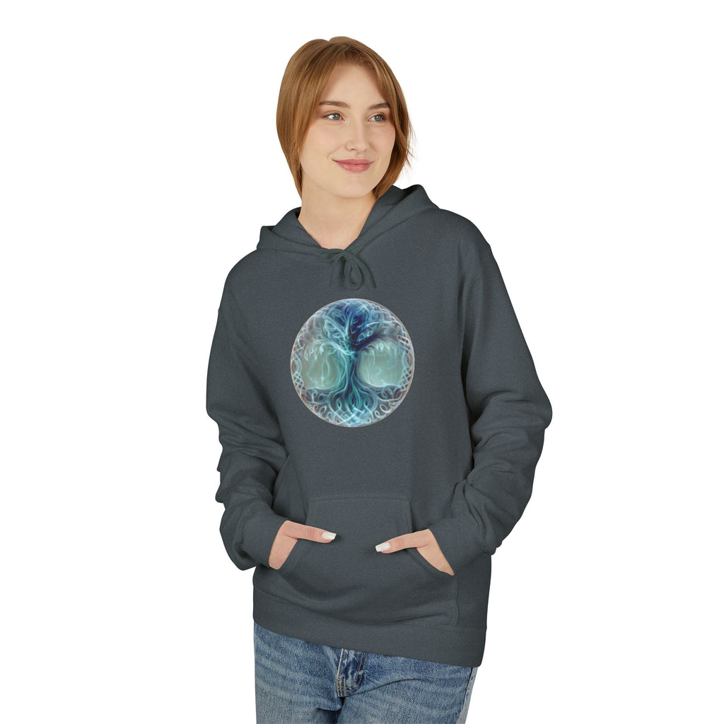 Yggdrasil tree of life-Cotton Hoodie — Ethereal Sea Skull Graphic Hoodie