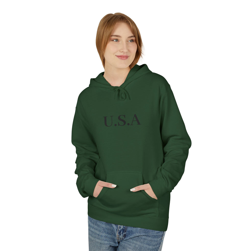 USA Minimalist Hoodie - Classic Patriotic Pullover