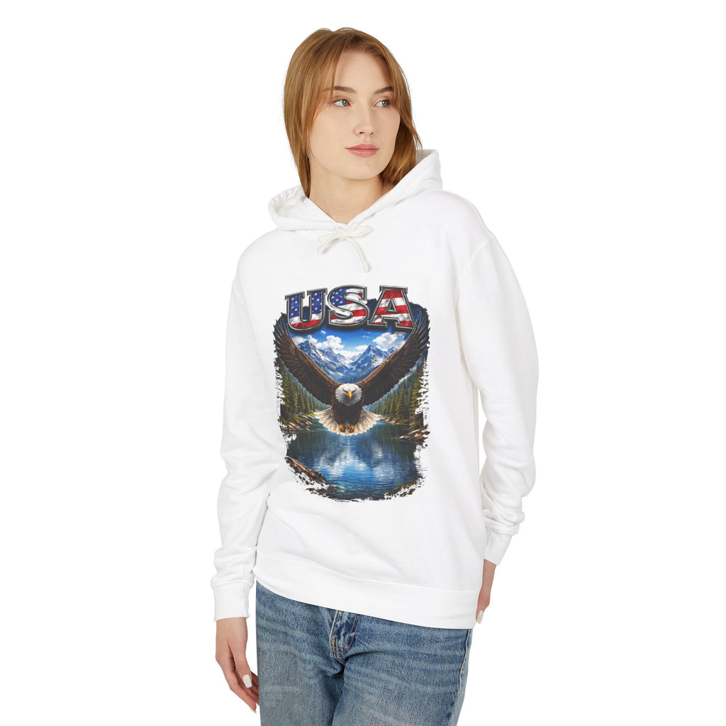 USA Eagle Hoodie — Patriotic Bald Eagle Graphic Hooded Sweatshirt