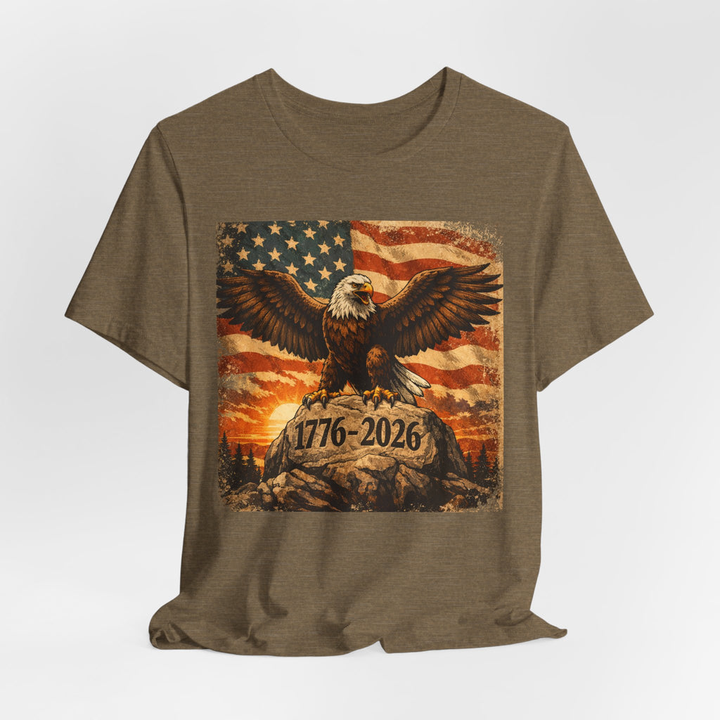 Patriotic Eagle Tee — 1776-2026 American Flag Graphic T-Shirt