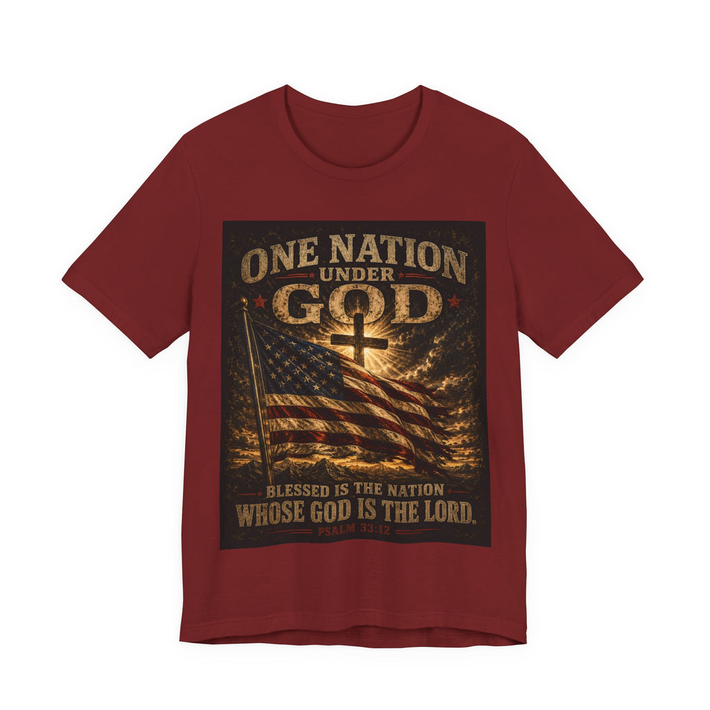 One Nation Under God T-Shirt – Patriotic Christian Flag Tee