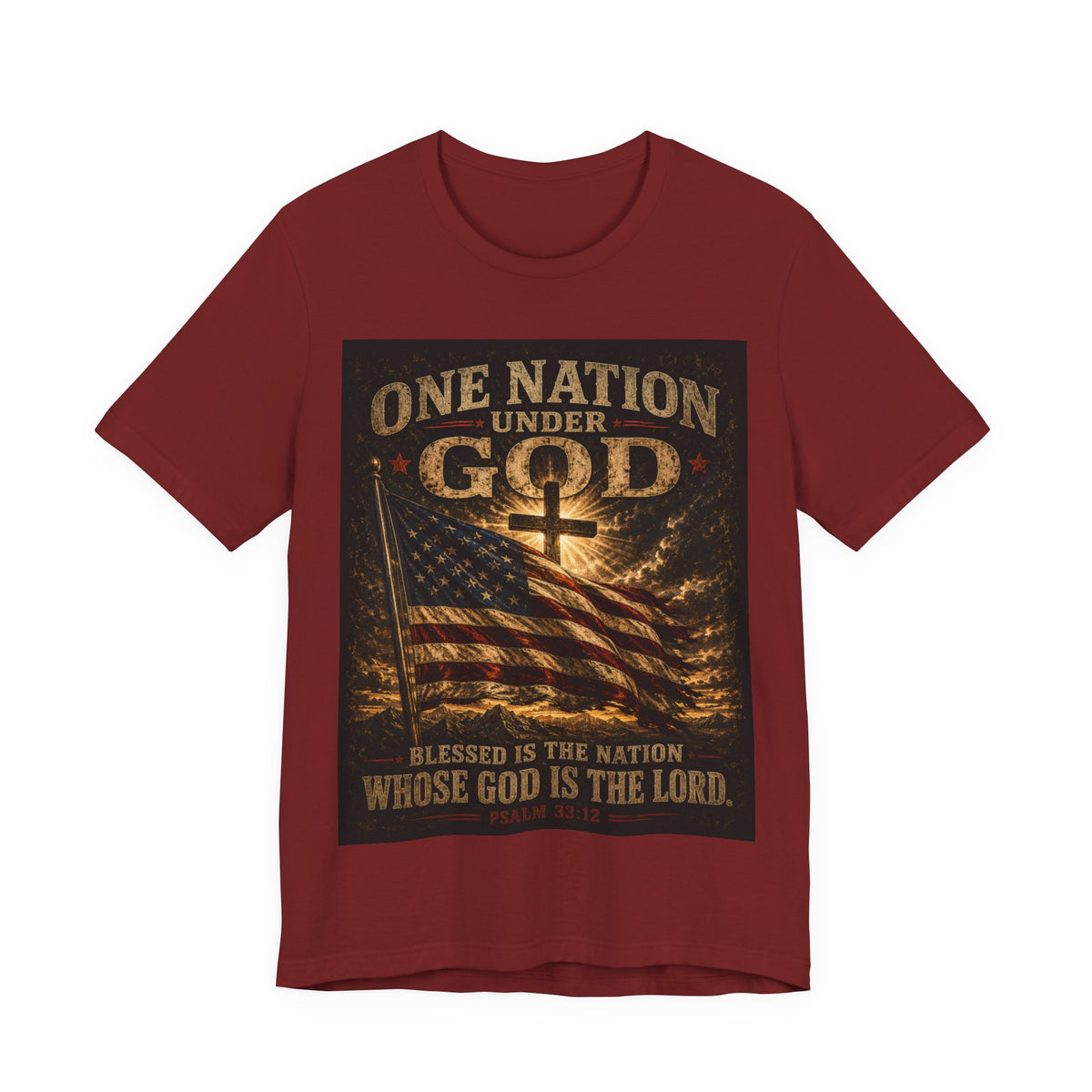 One Nation Under God T-Shirt – Patriotic Christian Flag Tee