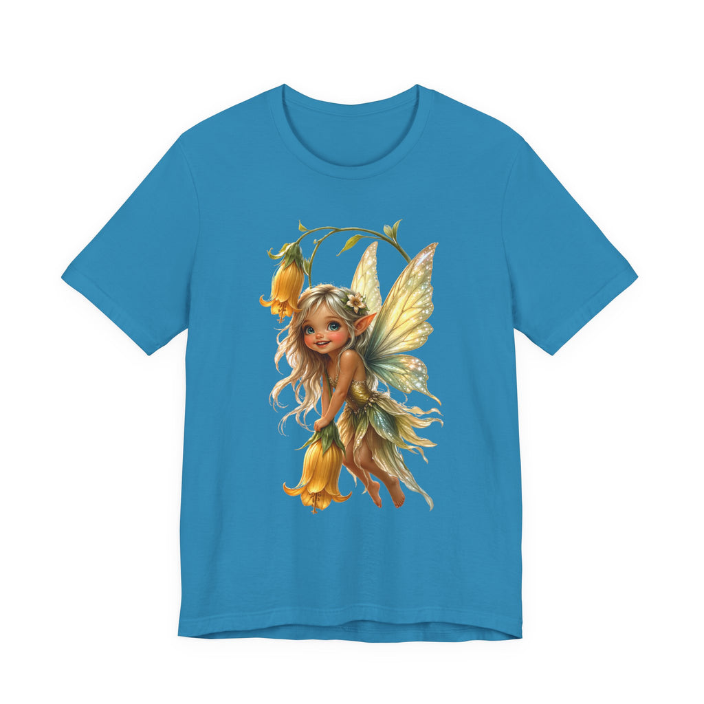 Fairy Flower T-Shirt — Whimsical Yellow Bell Fairy Graphic Tee