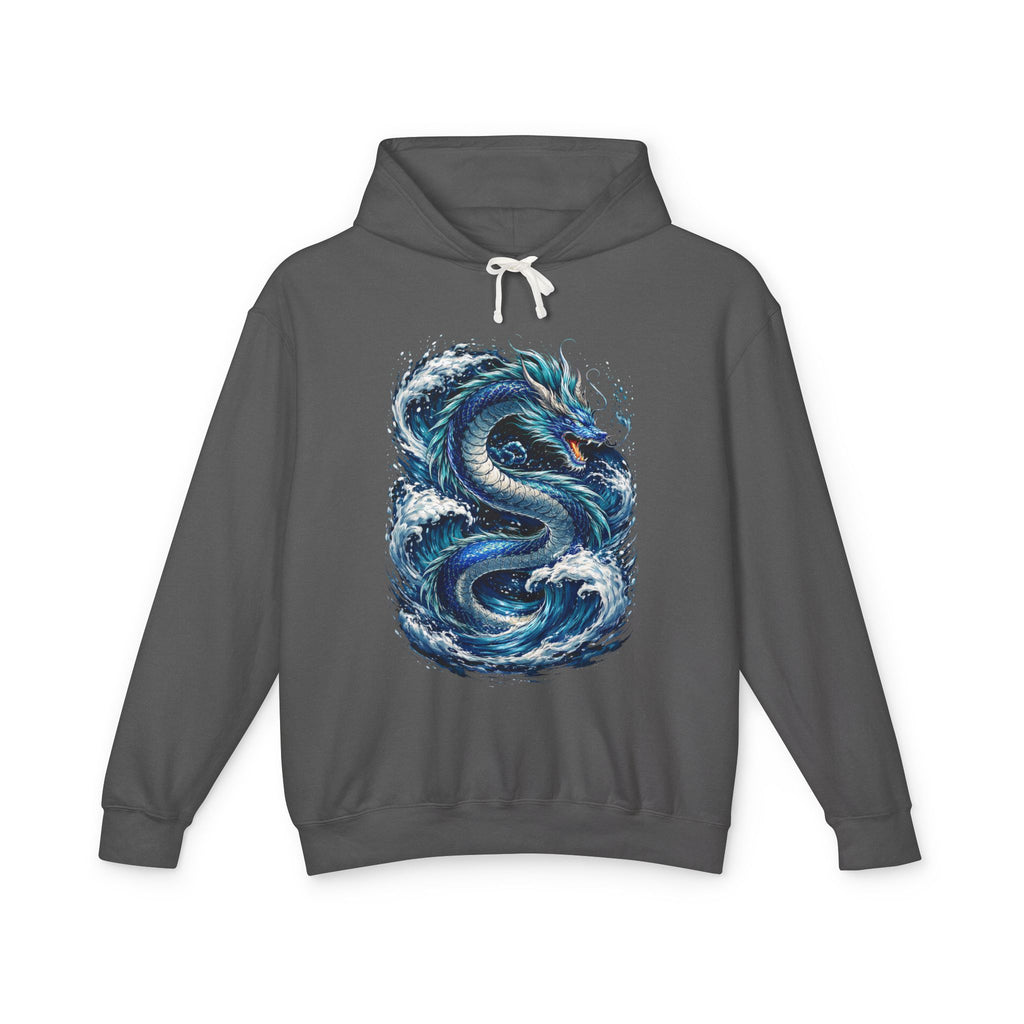 Dragon Wave Hoodie — Blue Sea Serpent Graphic Sweatshirt