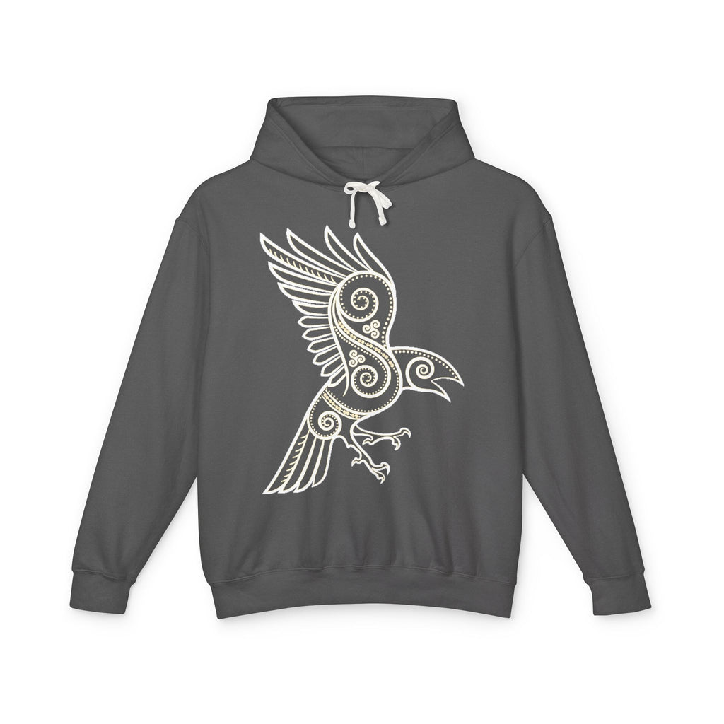 Celtic Raven Hoodie — Tribal Norse Bird Design Lightweight Pullover