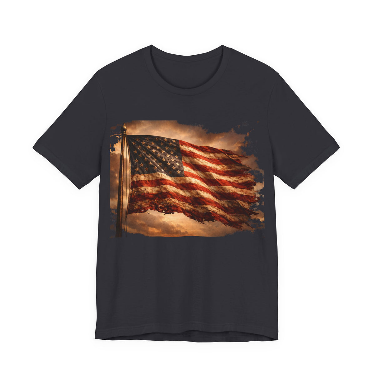 Distressed American Flag T‑Shirt — Vintage Patriotic Tee for 4th of July & Veterans