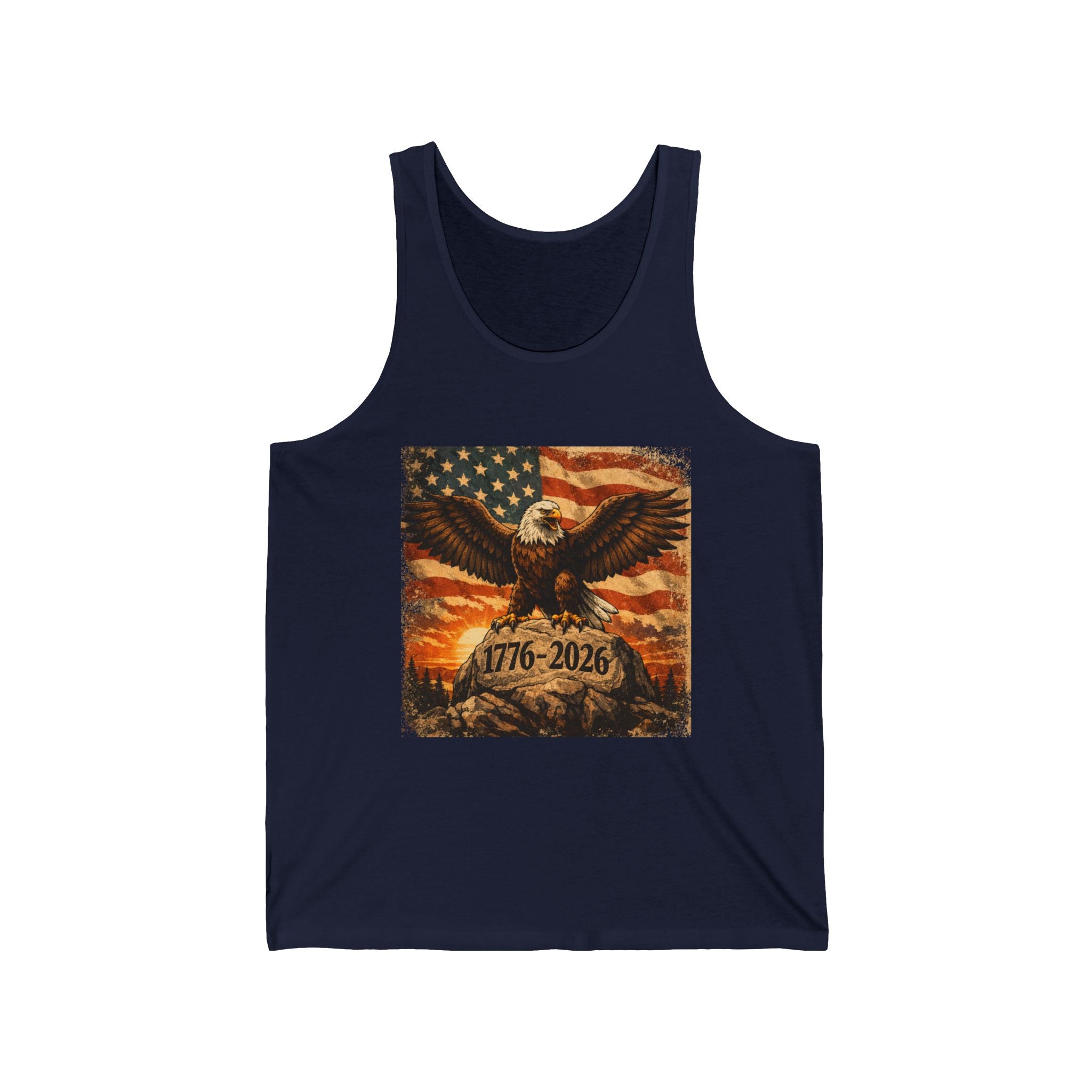 Patriotic Eagle Tank Top – 1776-2026 American Flag Independence Day Shirt