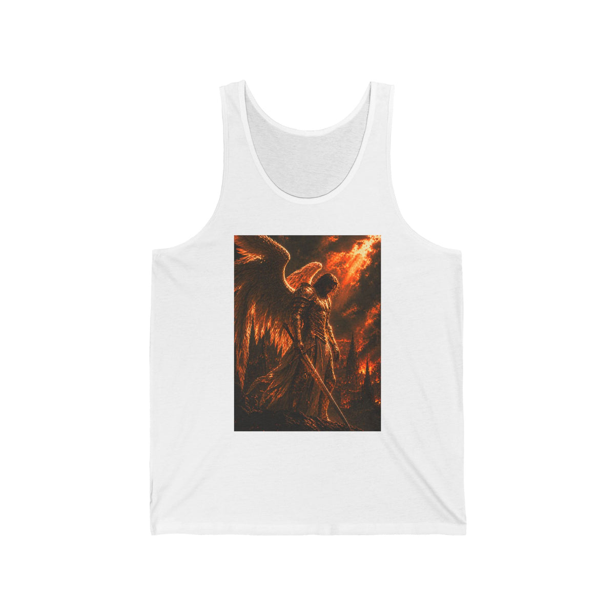 Angel of Fire Tank Top — Fiery Dark Fantasy Graphic Tank